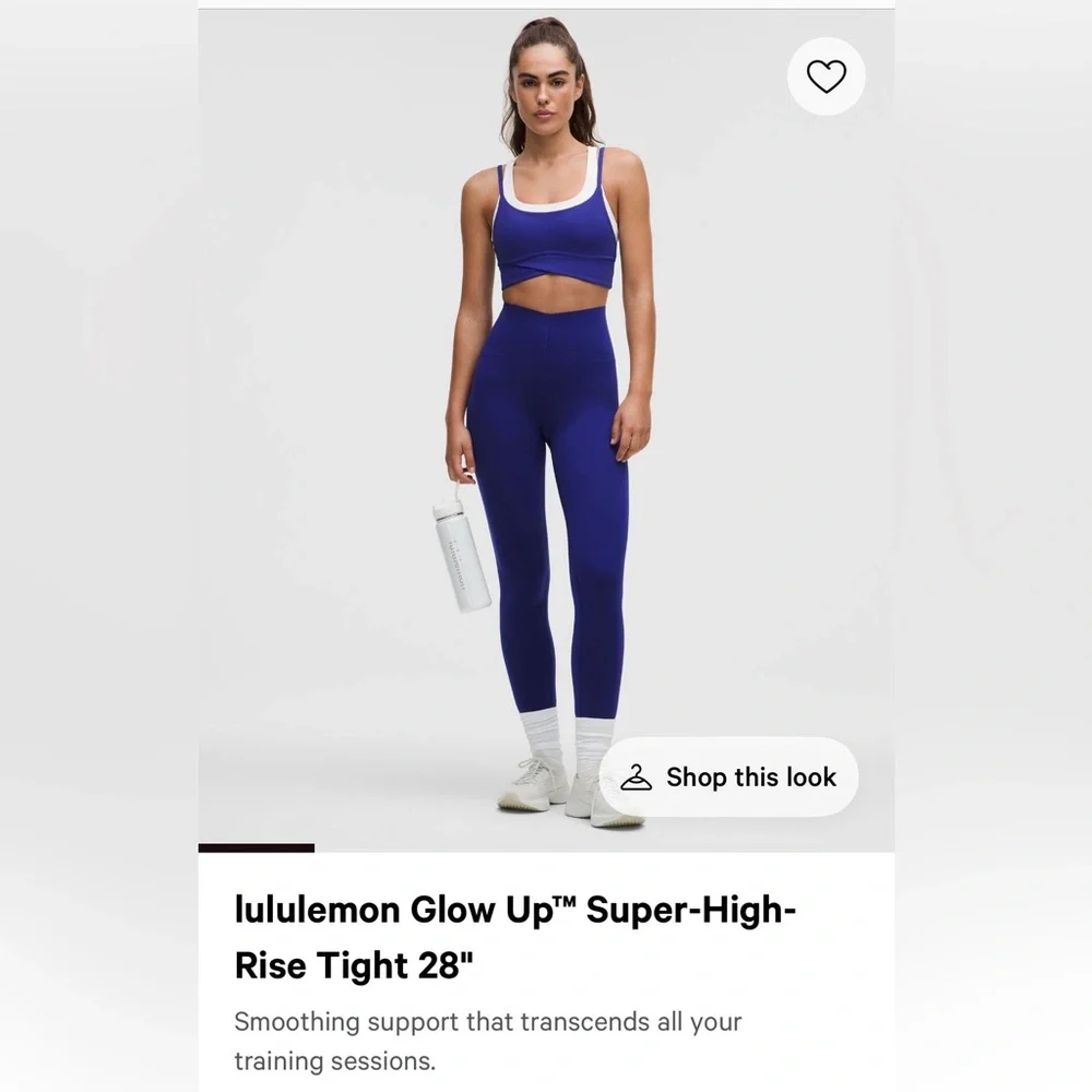 lululemon athletica Glow Up Super High Rise leggings 28” Size 8 Deep Sea Blue - Picture 5 of 9